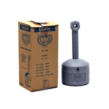 NEW Uline H-1103 Smoker's Ceasefire Ash Receptacle Urn 39"H x 17"D Gray Plastic