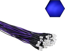 30Pcs 12 Volt 3Mm Warm White LED Lights Emitting Diodes Pre Wired 7.9 Inch DC 12