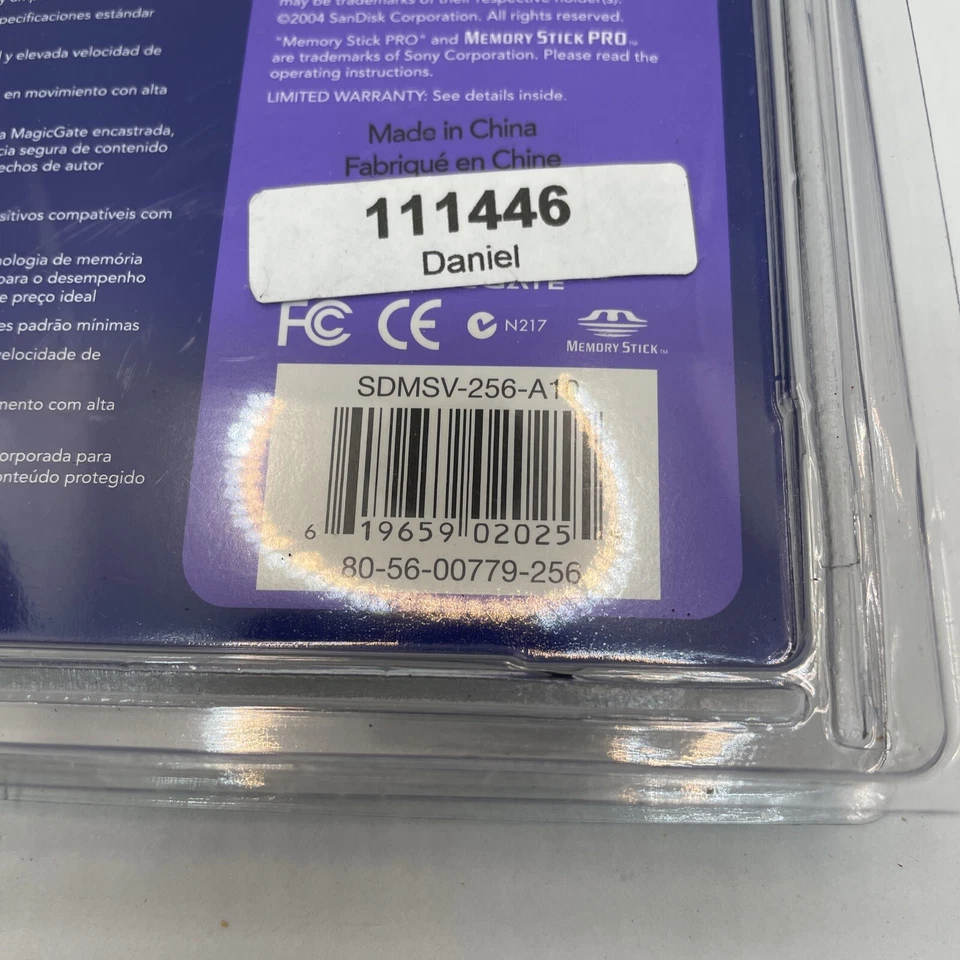 SanDisk 256 MB MemoryStick MS Pro (SDMSV-256-A10) - Image 2 of 2