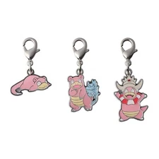 Pokemon Center National Zukan Metal Charm 079 080 199 Slowpoke Slowbro Slowking