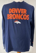 NFL Team Apparel Nike Denver Broncos Long Sleeve T-Shirt Graphic Print Sz L 