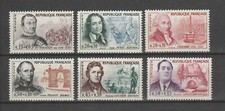 timbre France  SERIE PERSONNAGES DE  1961  NUM:1295-1300 **