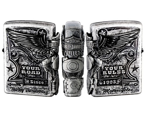 ZIPPO/HARLEY- DAVIDSON : Cigarette Oil Lighter : JAPAN LIMITED EDITION : HDP-28 - Picture 8 of 13