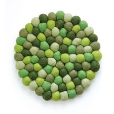 CILIO Untersetzer aus 100% Schafwolle LANA VERDE rund 21 cm gr&uuml;n