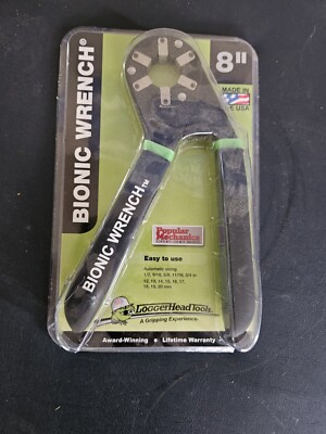 Bionic Wrench 8'' Logger Head Tools SAE 1/2'' - 3/4'' Metric 12mm - 20mm USA Made