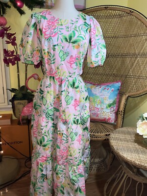Lilly Pulitzer Women's Lyssa Midi Dress, 12, Cotton