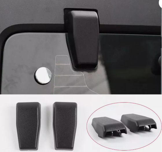 Black Rear Window Glass Hinge Covers for Jeep Wrangler JK 2007-2018