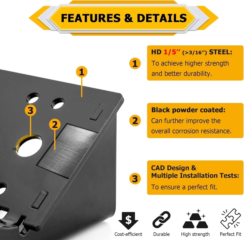 Placa de suporte de montagem para guincho WeiSen aço resistente compatível com Kawasaki Teryx - Imagem 2 de 4