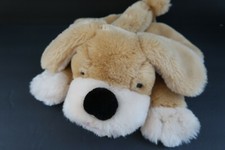 FAO Schwarz Patrick The Pup Hand Puppet 14" Laying Puppy Dog Stuffed Plush