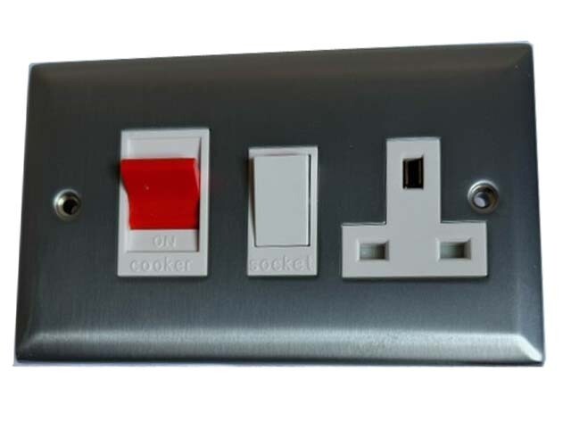 45 amp Cooker Control Unit Polished Chrome
