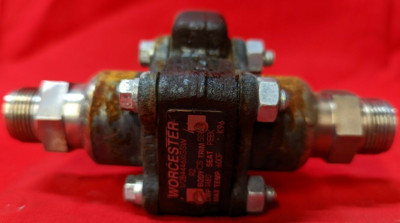 WORCESTER VALVE 1/2'' B4446XGSW BODY CS TRIM SS CWP 1480 SEAT PEEK MAX TEMP 600°F