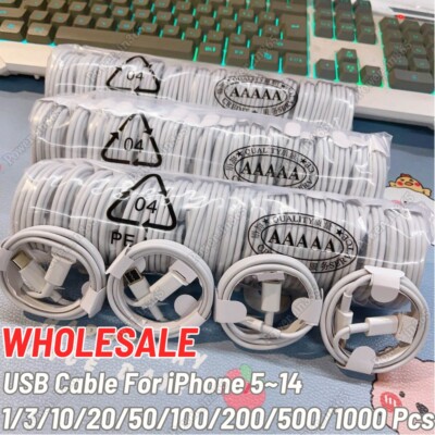 Wholesale USB Cable Lot Charger Cord For Apple iPhone 14 13 12 11 XR XS X 8 7 6