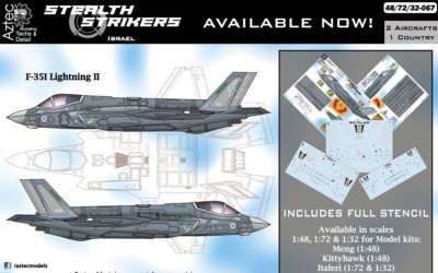 Aztec Decals 1/48 Stealth Strikers Israel Israeli IDF IAF F35 F-35I Lightning II