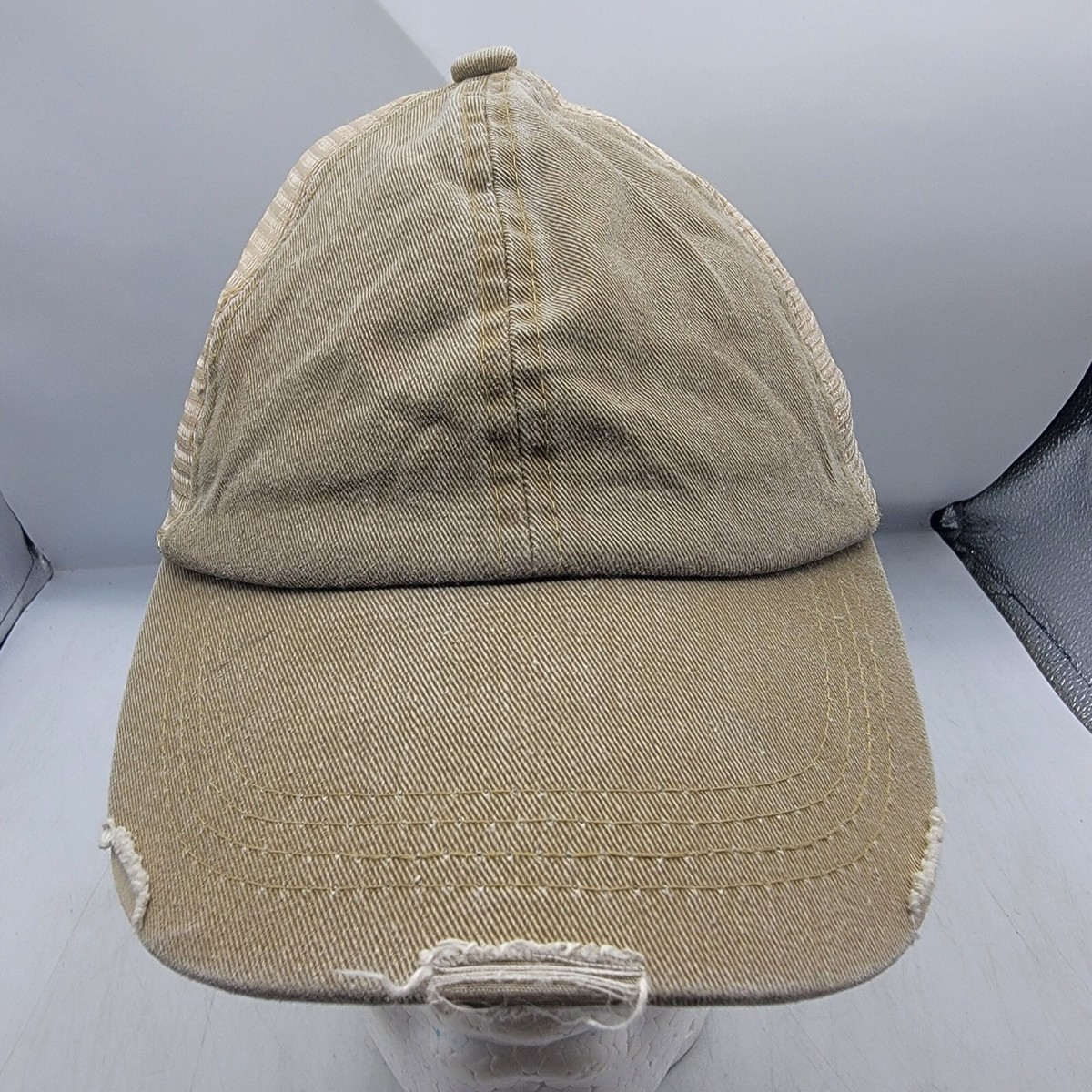 Free People Distressed Beige Trucker Hat Adjustable Casual  display picture 1