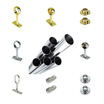 25 mm KLEIDERSTANGE BEGEHBARER KLEIDERSCHRANK CHROM & MESSINGROHR HÄNGESYSTEM
