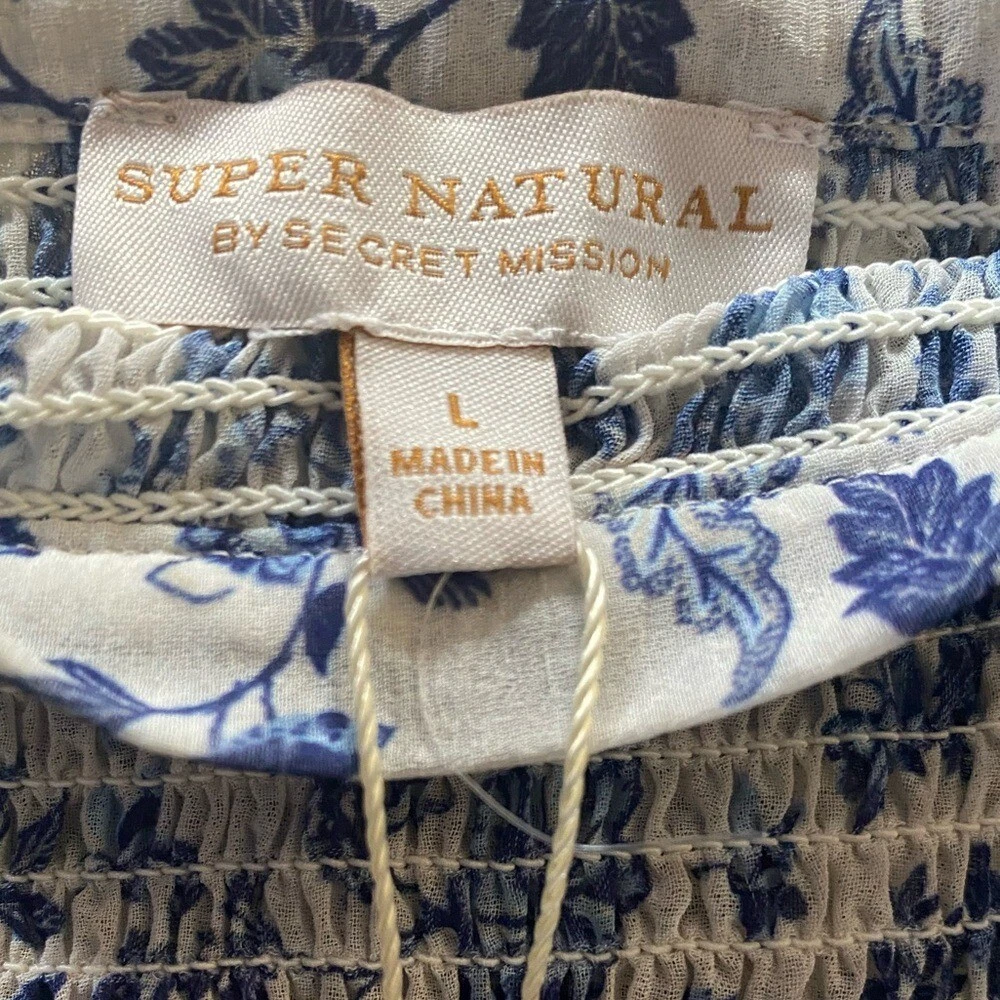 UNDERCOVER Abito Revolve Super Natural By Secret Mission Greenport blu floreale nuovo con etichette taglia L