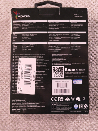 ADATA RGB SE900G 1TB USB3.2 Type-C Fast Transfer Gaming & Personal External SSD - Picture 5 of 7