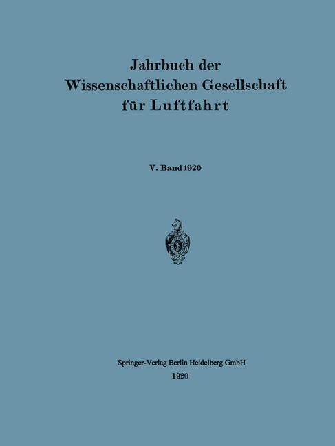 Thumbnail - Jahrbuch Der Wissenschaftlichen Gesellschaft Für Luftfahrt | Buch |