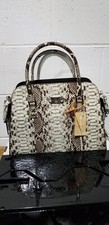 Michael Kors New Gia Satchel Python Auth Black White Leather Bag Handbag Purse