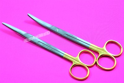 NEW GERMAN 2 EA Surgical Operating Medical Mayo Scissors STRAIGHT +CURVED 6.75'' 