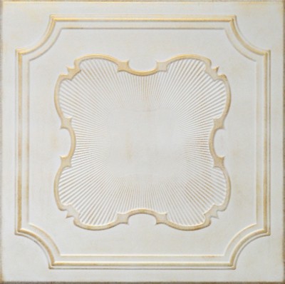 Decorative Ceiling Tiles Styrofoam 20x20 R37 White Satin Washed Gold