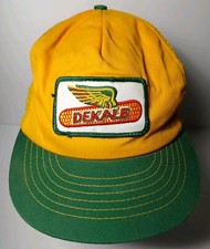 1980s Old Vintage DEKALB FARM SEED PATCH SNAPBACK TRUCKER HAT CAP MADE IN USA