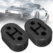 2X UNIVERSAL HEAVY DUTY EXHAUST HANGER RUBBER MOUNT EXHAUST HANGER 11MM BLACK