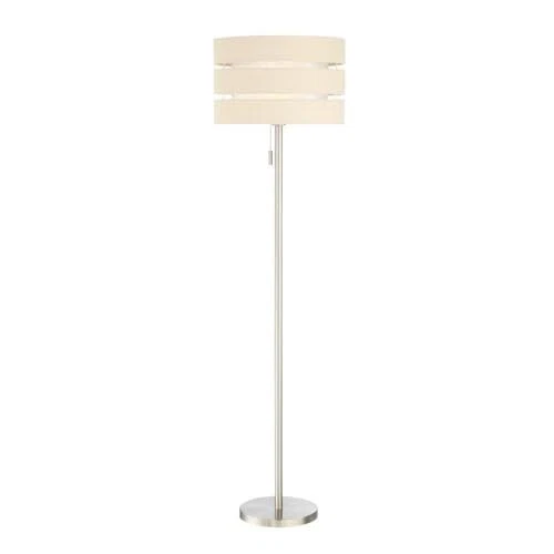 Lite Source Falan 60 1/2" Ribbon Linen and Nickel Modern Floor Lamp - Picture 4 of 4