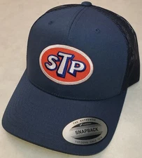 STP OIL Patch Trucker Hat/YP Classic 6606 PreCurved Snapback Navy/Navy