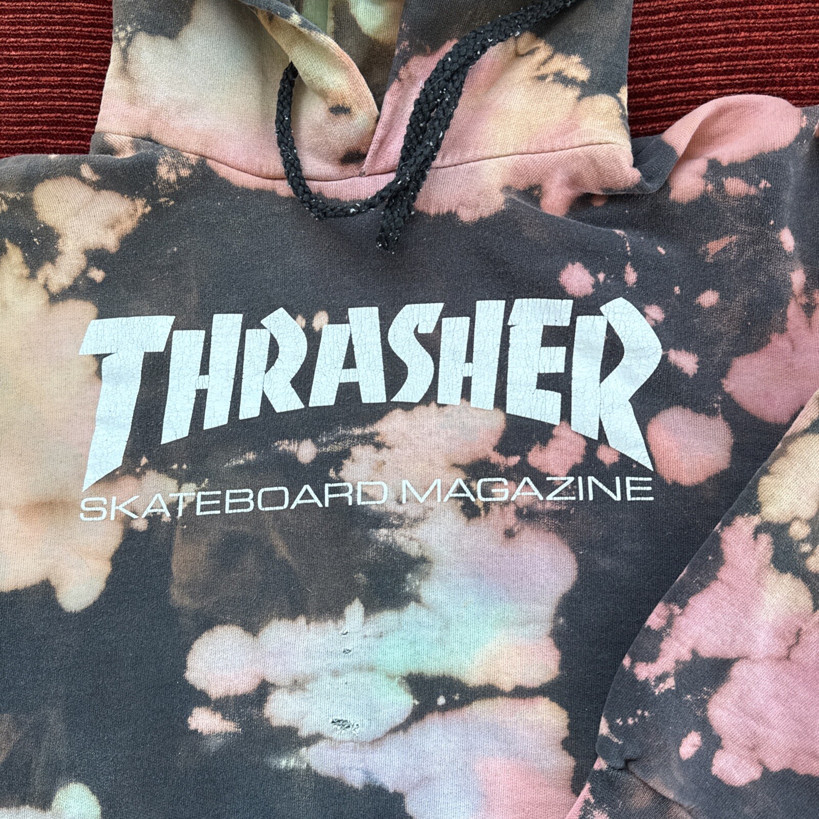 Sudadera Thrasher Hombres Pequeña Sudadera con Capucha Y2K Años 90 Surf Patín Tie Dye Camisa Cortada. 2