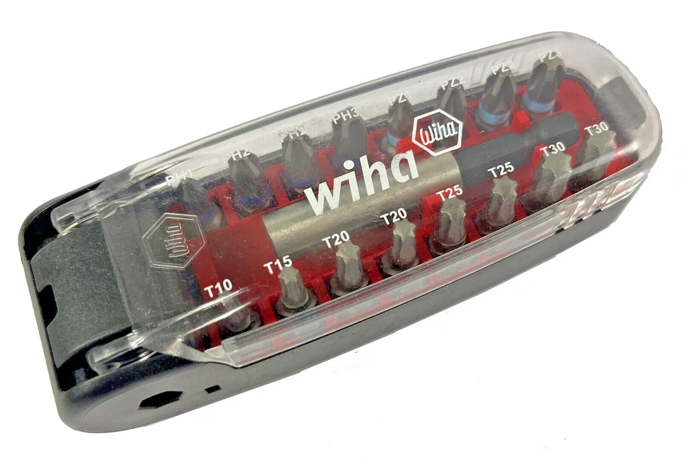 17 tlg Wiha Bit Set - CroCo Box 4x PH / 4x PZ / 8x Torx / 1x Bithalter  # 35563 - Bild 2 von 4
