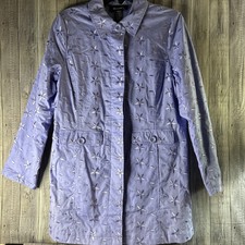 Denim & Co Women’s Pastel Purple Mauve Jacket Button Up Size Medium