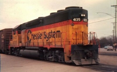 EO06 Zug Dia Motor Lokomotive GP40 B&O 4135 BLUE ISLAND 1975 
