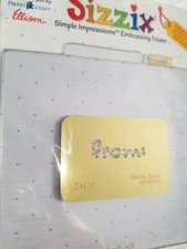 NEW Sizzix Simple Impressions Embossing Folder Phrase "from:" 38-9664