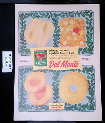 1949 Del Monte Canned Fruits Pears, Peaches, Pineapple & Mix  Print Ad 46107