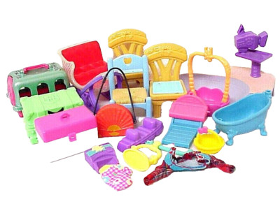 MIXED TOYS LOT HASBRO MEG EXPRESSIONS MINIATURE FURNITURE CHAIRS BASKET PURSE