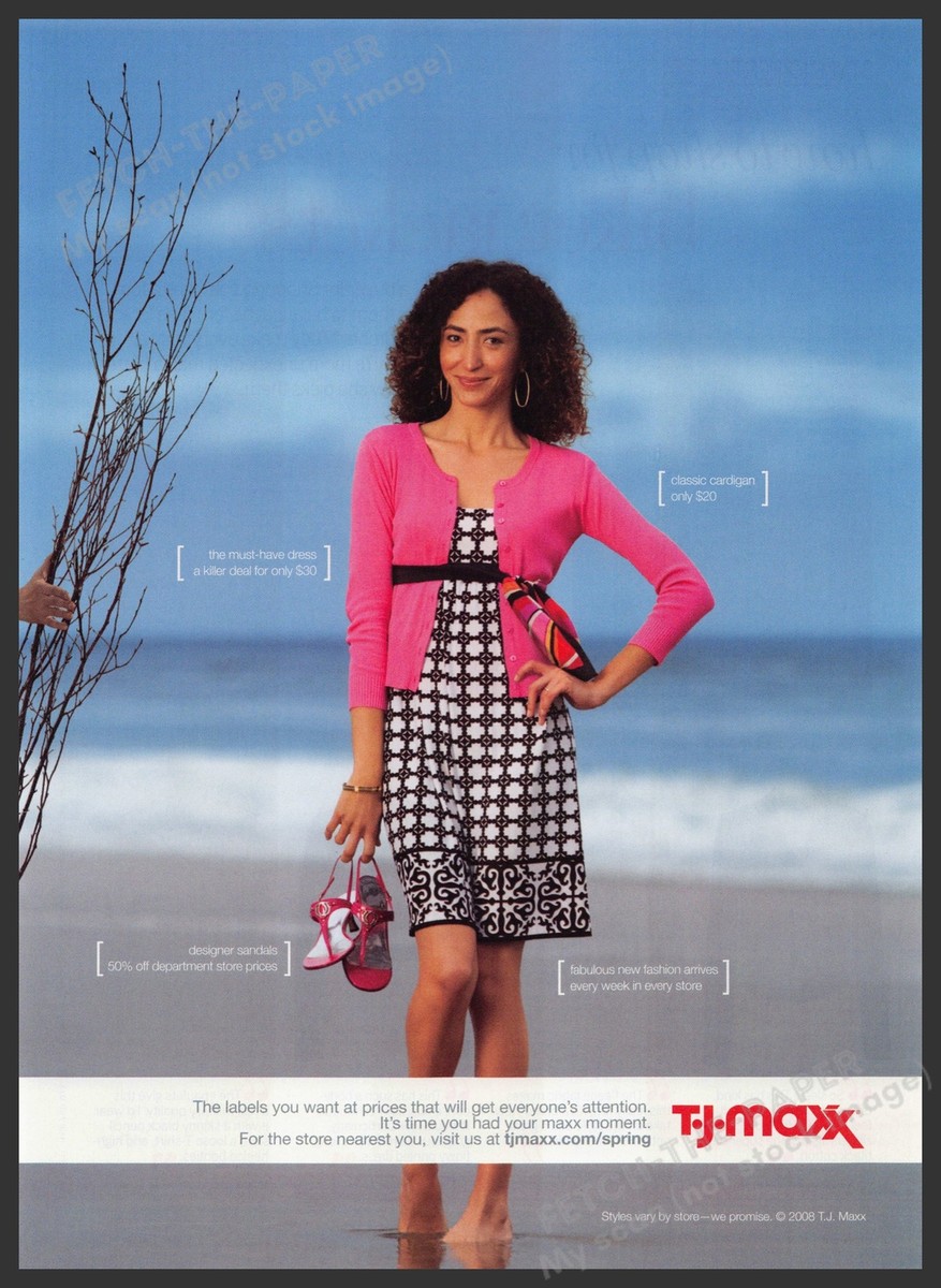 TJ Maxx Clothing 2000s Print Advertisement 2008 Legs Barefoot Girl Beach  Sand