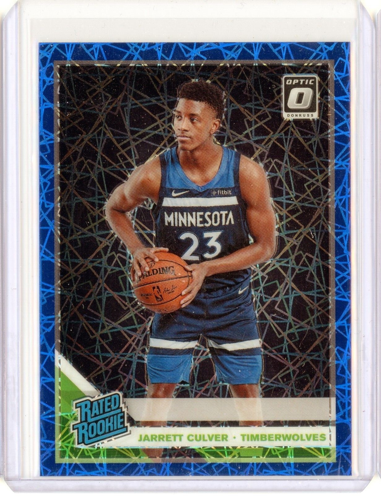 Jarrett Culver 2019-20 Panini Donruss Optic Blue Velocity Holo #160 Rated Rookie