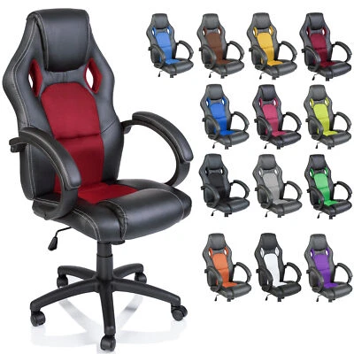 TRESKO Racing Chefsessel Bürostuhl Drehstuhl Sportsitz Bürosessel Schreibtischstuhl