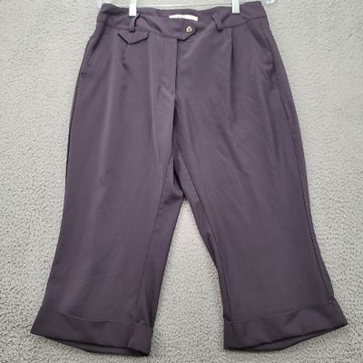 Nike Golf Pants Womens 10 Medium Purple Dri-Fit UV Capri Cuffed Swoosh Logo