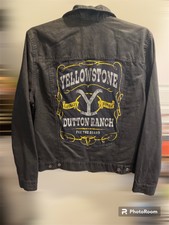 Trucker Jacket, Waxed Flannel Lined Custom Upcycled Black Sz S Nwt Yellowstone
