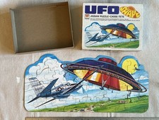 Puzzle vintage 1979 Whitman forma UFO completo piattino alieno USA jet anni 70
