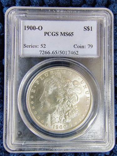 1900-O Morgan Silver Dollar $1 - New Orleans Mint - PCGS MS 65 - Blast White