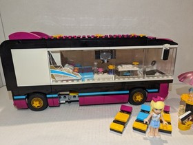 LEGO  Friends #41106 POP STAR TOUR BUS Livi Stephanie Mia Incomplete 