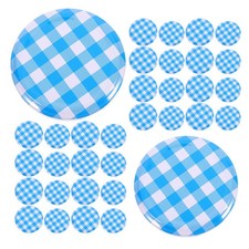  40 Pcs Jam Jar Lids Mason Wide Metal for Canning Jars Food Covers Checkered
