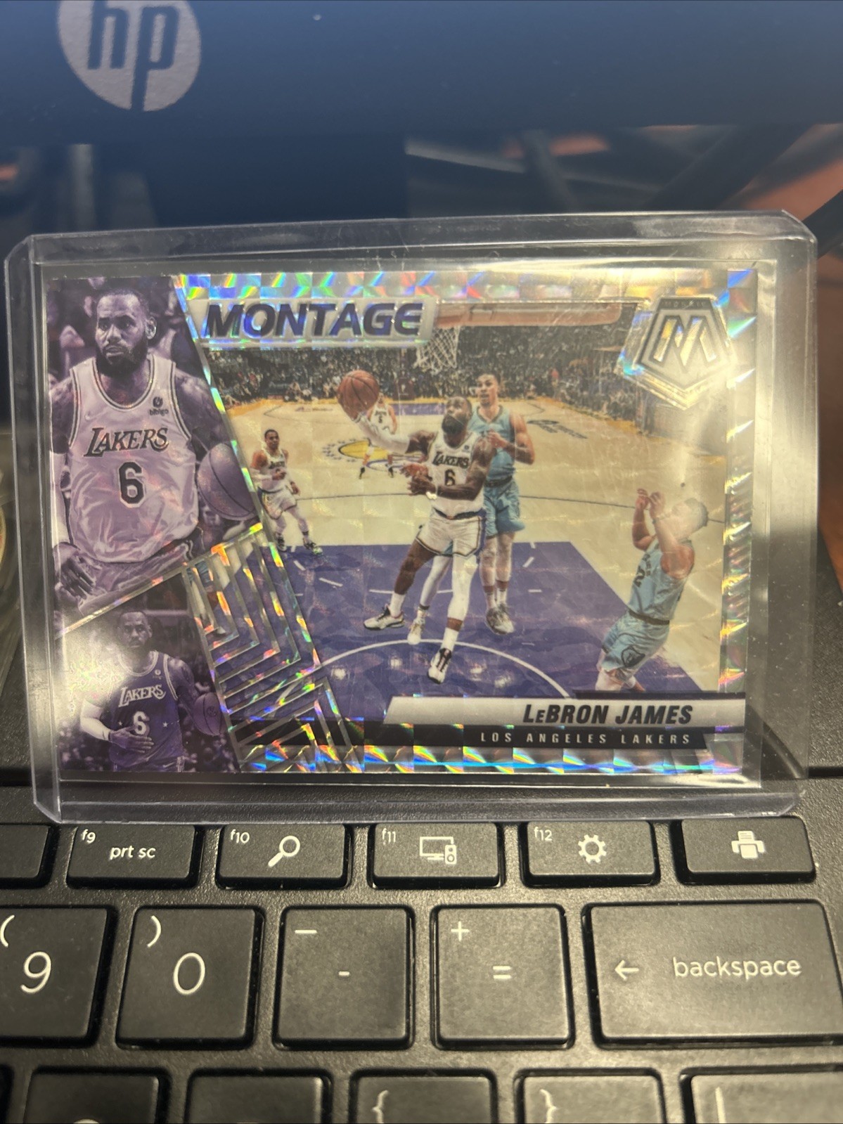 2021-22 Mosaic LeBron James Montage Silver Prizm Mosaic Los Angeles Lakers #23