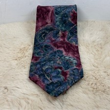 Court House Square Red and Blue Abstract Pattern Silk Tie