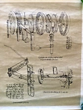 2 Leonardo da Vinci Reproduction Drawings Mechanical Devices Engineering Designs