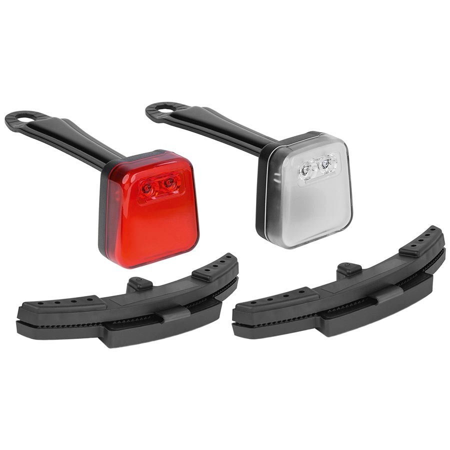 Ventura 2 LED Induction Bike Light Set with Front & Rear Lights, Black