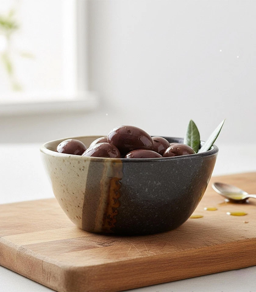 Snackschalen 4er Set Schälchen Schalen Keramik matt Schwarz Braun Ø 9 cm - Bild 2 von 4